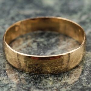 c.1890 14k Victorian Wedding Band Handmade Cigar Band Wolf’s Head Maker’s Mark